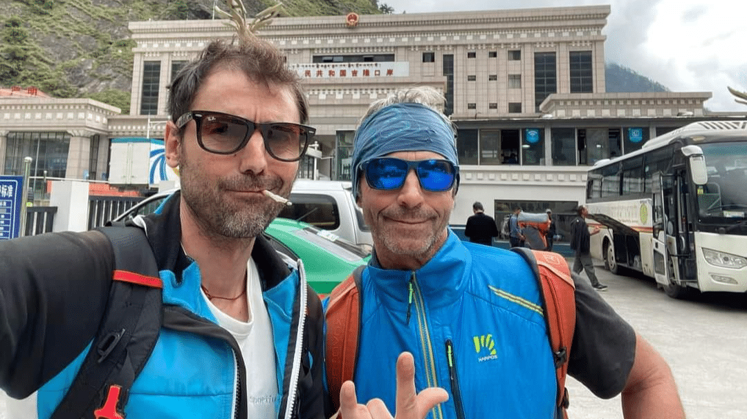 Domenico Valentini e Mario Vielmo in Tibet. Foto Mario Vielmo Facebook