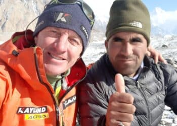 Gasherbrum I: Denis Urubko a 5500 m, sopra l’icefall